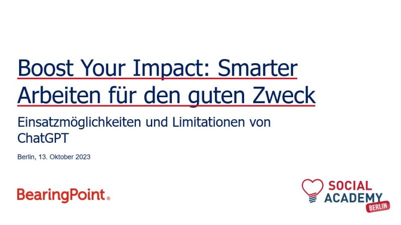 #Charity: Wir haben in diesem Jahr im Rahmen unserer #probono-Aktivitäten erneut mit der Berlin Social Academy ein umfangreiches Weiterbildungsprogramm für Mitarbeitende und #ehrenamtlich Engagierte von #NonProfit-Organisationen angeboten.
Danke an das Team! 🙌