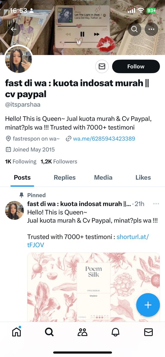 ioccelyn's tweet photo. ‼️SPILL SCAMMER ‼️

hati hati ya guys kalau mau ada transaksi sama orang ini 🥹 udah banyak korbannya huhu 

⭕️ @itsparshaa @kuitaisat @qveenpaypal ⭕️

#zonauang #zonajajan #zonaba https://t.co/sMzOSe56i1