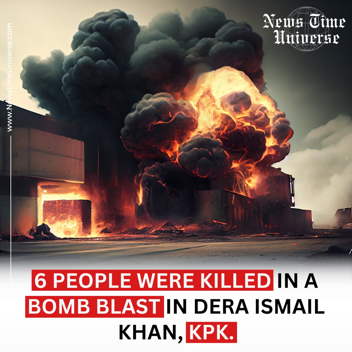 infonewstimeuni's tweet photo. 6 people were killed in a bomb blast in Dera Ismail Khan, KPK.
#newstimeuniverse #infonewstimeuni #bombblast #bomb #deraismailkhan #dikhan #moterbike #kpk #kpopnews #policepatrol #tankadda #pondabazar #bombattack #bombdisposalunit #latestnews #breakingnews #kpknews #Blast https://t.co/i32r0l5UhX