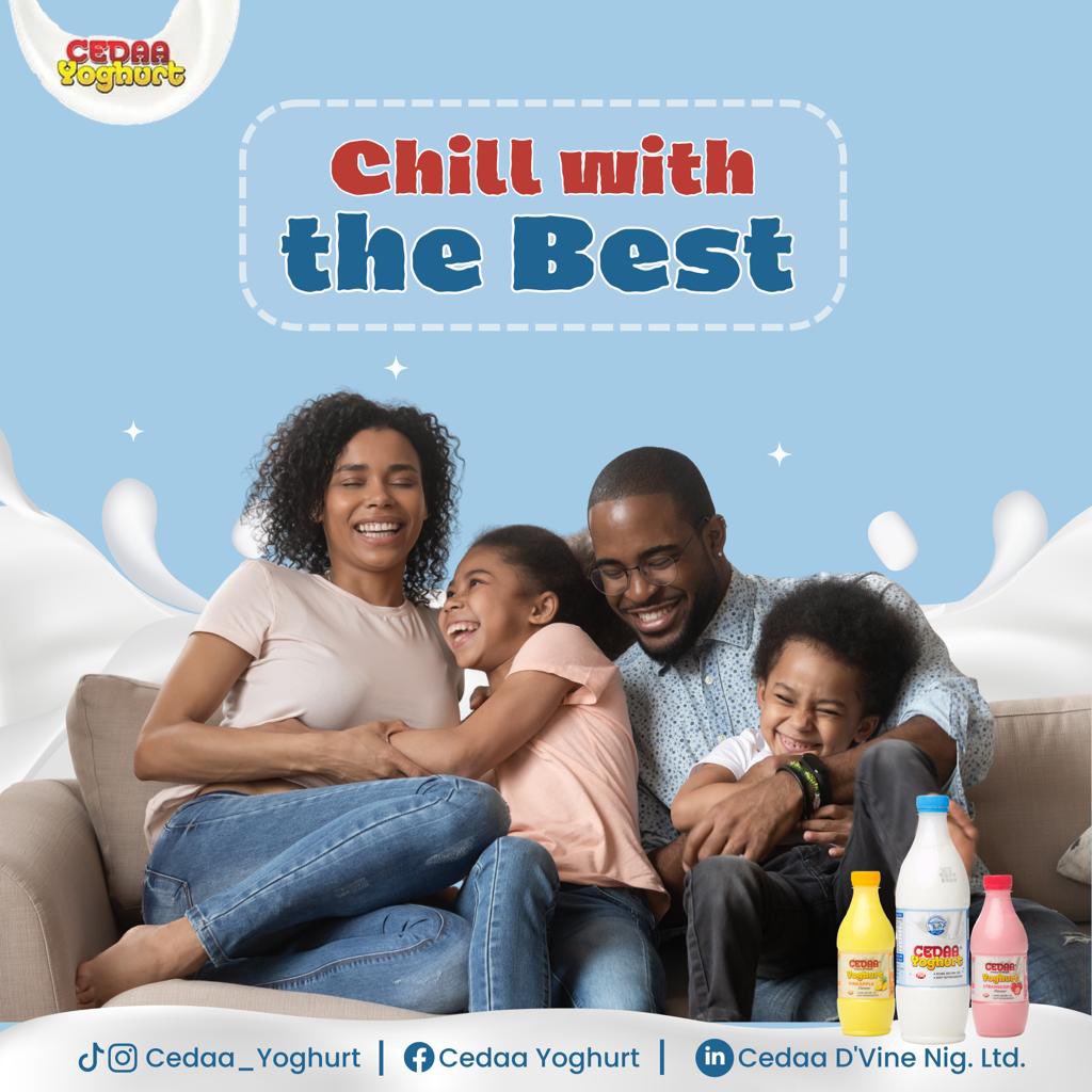 cedaa_yoghurt's tweet photo. Have a good time of relaxation with your loved ones this weekend. 

#cedaayoghurt #healthyyoghurt #cedaafreekyoghurt #cedaafanmily https://t.co/a7og3jUfVV