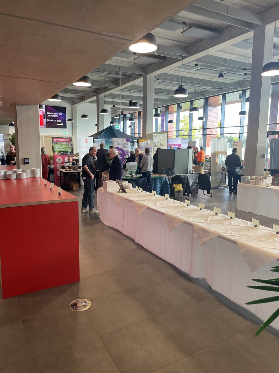 All set for the Stoke-on-Trent Sustainability Summit at Staffordshire University @StaffsUni today. Doing the welcome address shortly to open the event and also talk about what Staffordshire University is doing in this important space