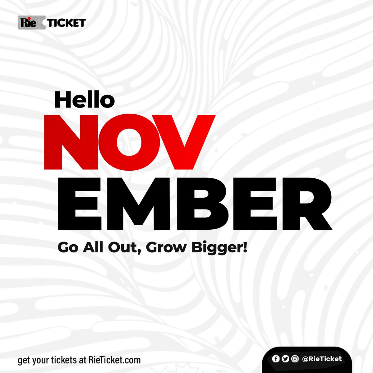 rieticket's tweet photo. HELLO NOVEMBER!
Time to get out of the comfort zone and do better!
#rieticket #events #newmonth https://t.co/Pcg3gszpEw