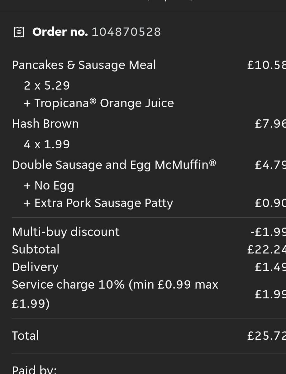 jonsingh's tweet photo. @McDonaldsUK Castle Gate dudley is the worst store. evertime I order for delivery something is missing. I called to complain No apology just told to contact just eat. However just eat did not pack the order Items missing from everything I ordered. No syrup with pancakes for kids https://t.co/874Smiu7Q6