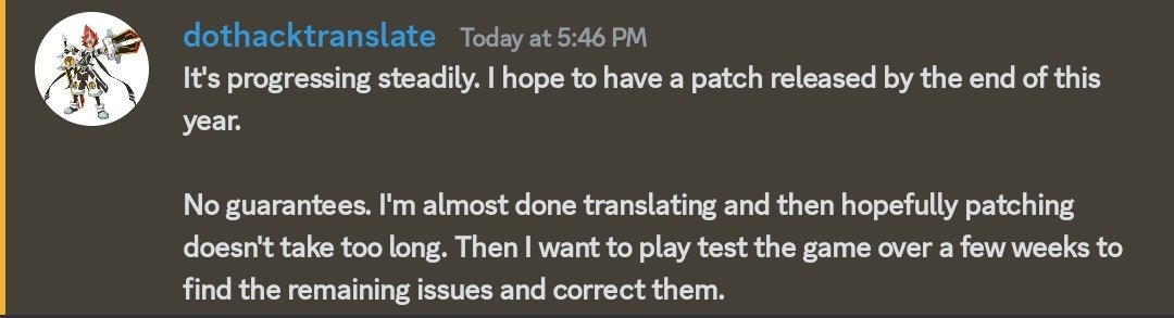 dothackrevival's tweet image. The news update for .hack//Link translation new patch by .hack//Translate #dothack #dothacklink 
discord.com/invite/fK5UfKZP