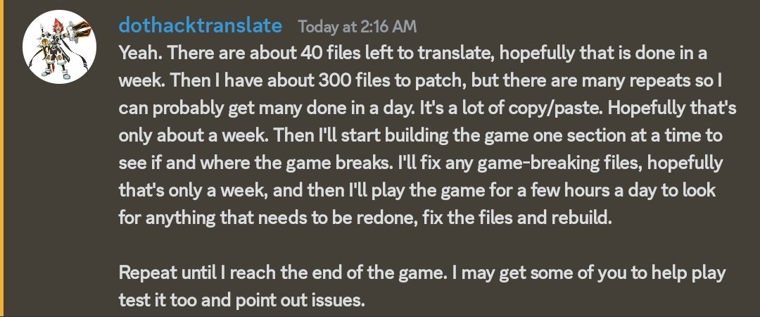 dothackrevival's tweet image. The news update for .hack//Link translation new patch by .hack//Translate #dothack #dothacklink 
discord.com/invite/fK5UfKZP