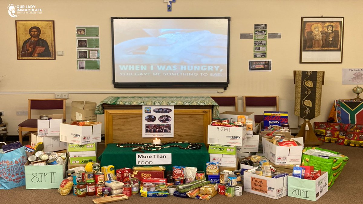 We give thanks to our families across the <a href="/OlicatSchools/">OLICAT Schools</a> for the overwhelming generosity supporting our local food banks. 
Thank you Mr Bonner, Chaplain <a href="/STMBedford/">St Thomas More Secondary and VI Form</a> &amp; Our Lady's Primary for joining us this morning
#OLICATcommunity #CatholicSocialTeaching #OLICATFirstFriday