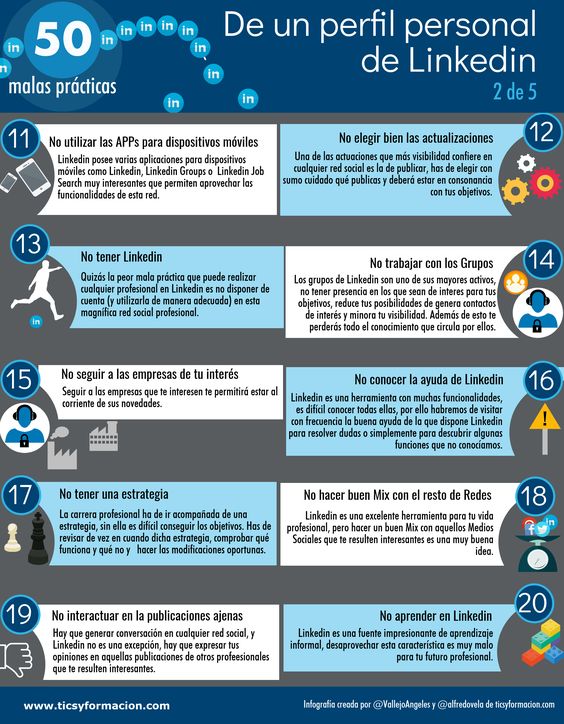 50 malas prácticas de un perfil de LinkedIn (2 de 5)