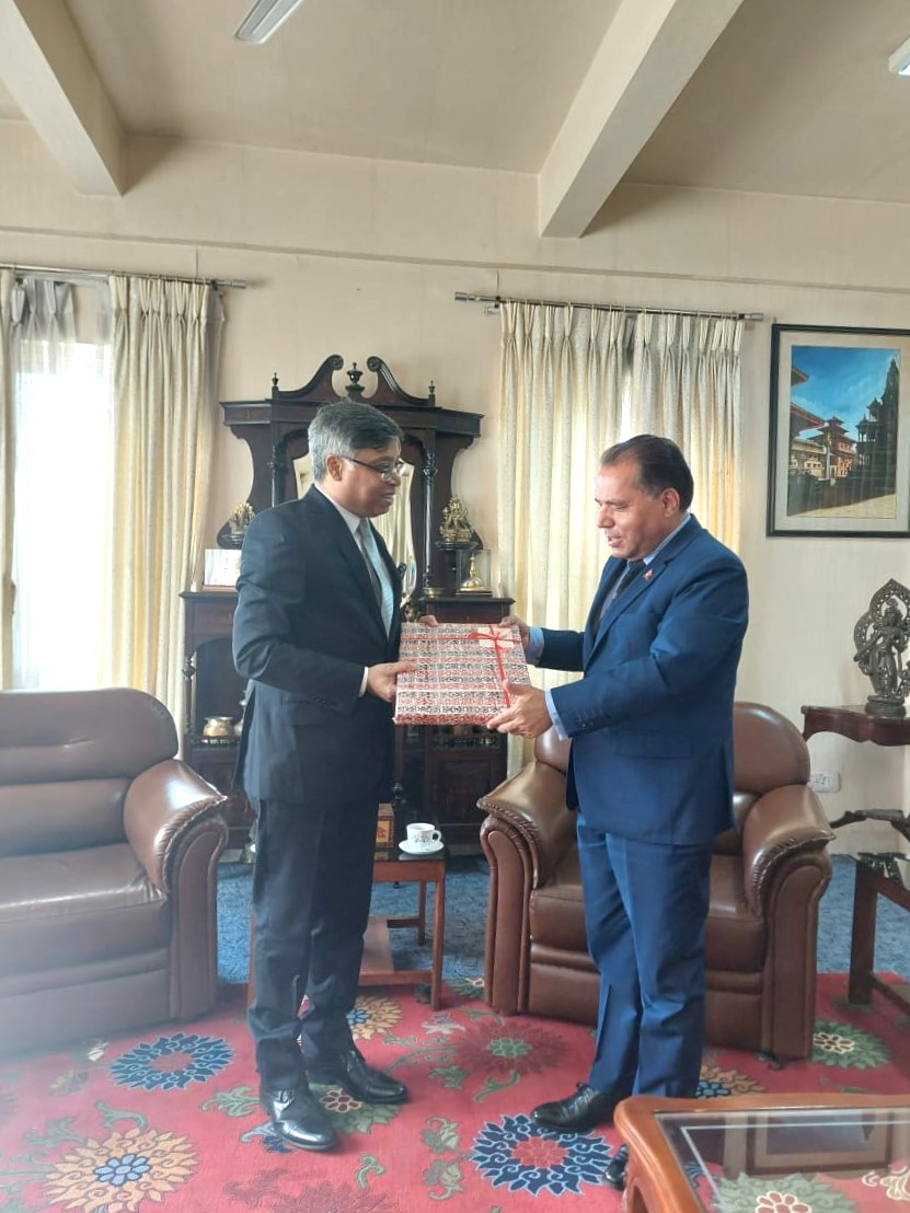 H. E. Mr. Golam Sarwar, Secretary General of SAARC, calls on H. E. Mr. Bharat Raj Paudyal, Foreign Secretary of Nepal, Friday, 03 November 2023