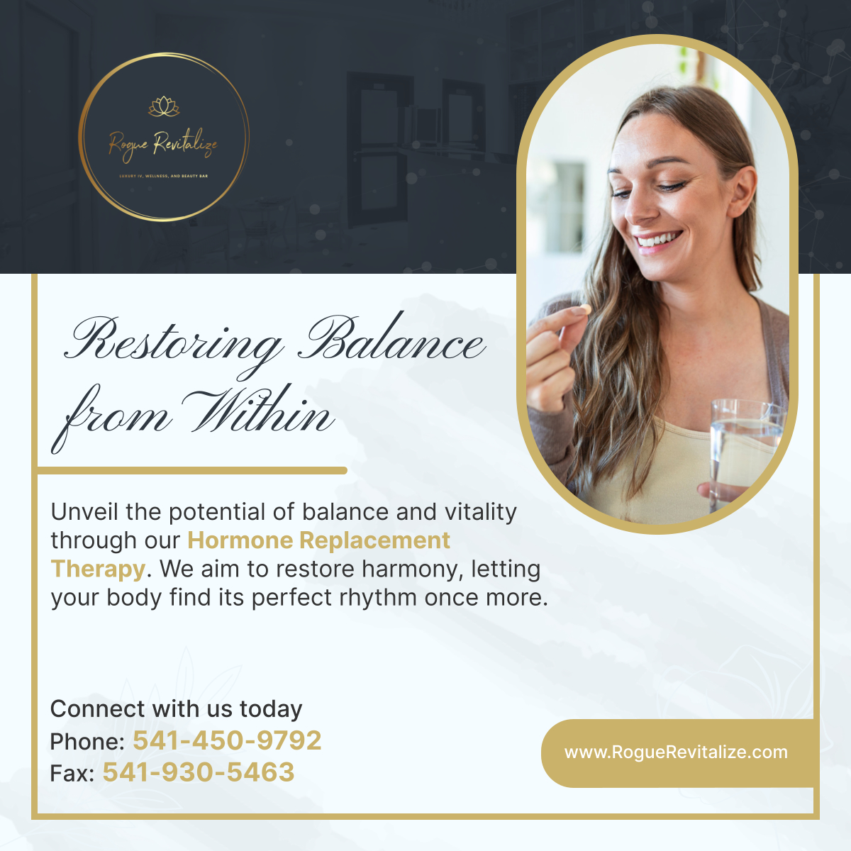 RogueRevitalize's tweet photo. Hormonal imbalances are normal as we age and our bodies change. But with our tailored approach, you can restore that balance. Rediscover balance with our specialized Hormone Replacement Therapy!

#HormoneReplacementTherapy #MedfordOR #BeautyAndFitness https://t.co/ty3zAVKTv4