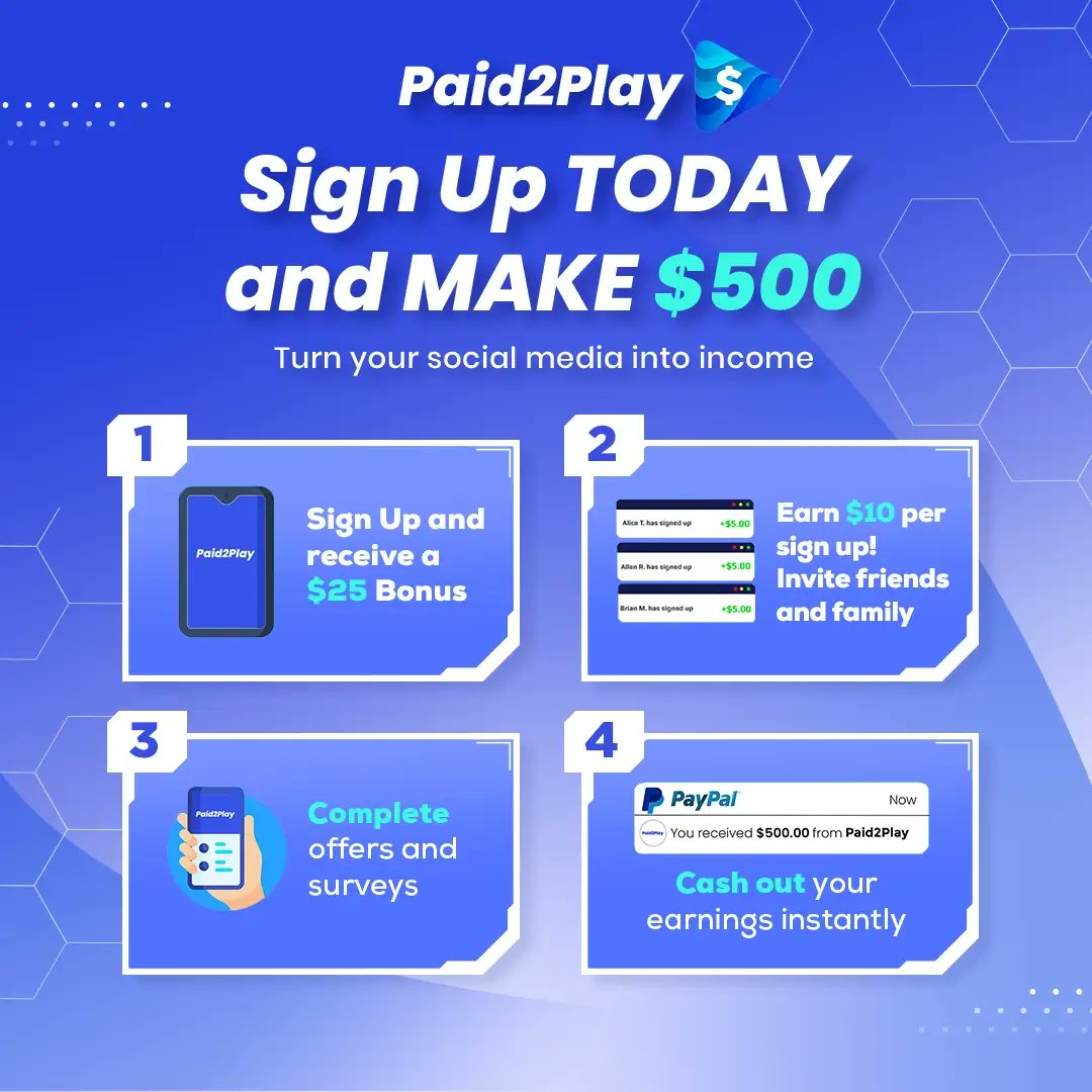 yogatherapi's tweet image. Hey I joined a network called Paid2Play @paid2playltd! You get paid for testing out new free apps and posting on social media. Sign up with my link for an instant $30 signup bonus!paid2play.co/share/sanjukav…