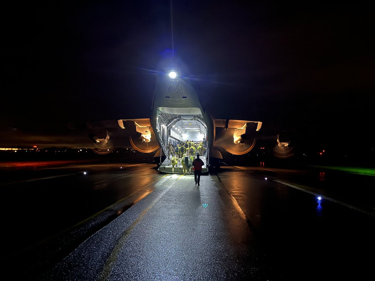 RAF Air Mobility Force (@airmobilityraf) on Twitter photo Ex VENTURE SPIRIT: Day 5. With
the final <a href="/16AirAssltBCT/">16 Air Assault Brigade Combat Team</a> and Tac Med Wing missions complete <a href="/RAF_Leeming/">RAF Leeming</a>, 38 EAW supported by <a href="/1AMW_RAF/">Officer Commanding</a> collapsed the HQ last night and returned to <a href="/RAFBrizeNorton/">RAF Brize Norton</a>. A superb week of training for all involved!
#RAFAirMobility #AgileCombatEmployment Ex VENTURE SPIRIT: Day 5. With
the final <a href="/16AirAssltBCT/">16 Air Assault Brigade Combat Team</a> and Tac Med Wing missions complete <a href="/RAF_Leeming/">RAF Leeming</a>, 38 EAW supported by <a href="/1AMW_RAF/">Officer Commanding</a> collapsed the HQ last night and returned to <a href="/RAFBrizeNorton/">RAF Brize Norton</a>. A superb week of training for all involved!
#RAFAirMobility #AgileCombatEmployment
