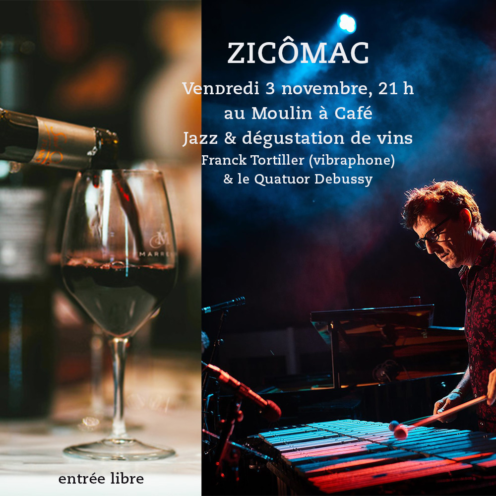 [ Musique au Théâtre de Saint-Omer ]
Ven. 3 novembre 2023 au Moulin à Café #SaintOmer
📷 19h - Cépage(s) avec le Quatuor Debussy &amp; Franck Tortiller
📷 21h - ZicÔmac Jazz et Dégustation de vins avec Franck Tortiller !
#Jazz #musiqueclassique #musique
labarcarolle.org