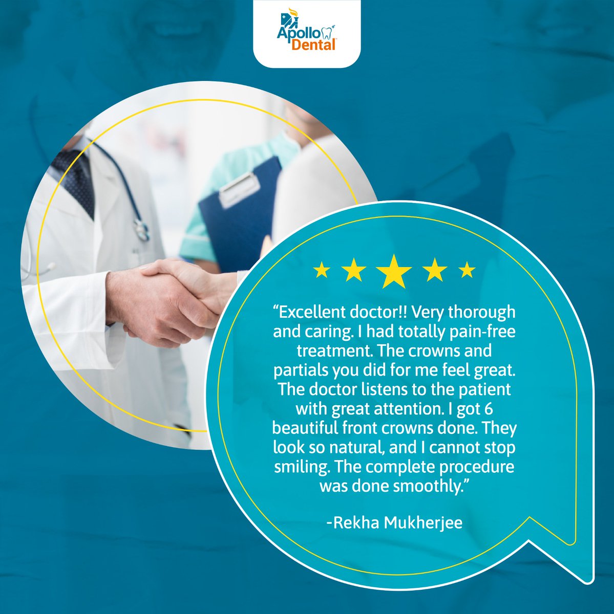 ApolloWhiteDen2's tweet image. Nothing beats the heartfelt testimonials you leave, which makes our day better. We hope to give you the best treatment every time you visit Apollo Dental Clinics.

#Dentalcare #dentalproblem #oralhealth #Testimonials #happyclient #dentalclinics