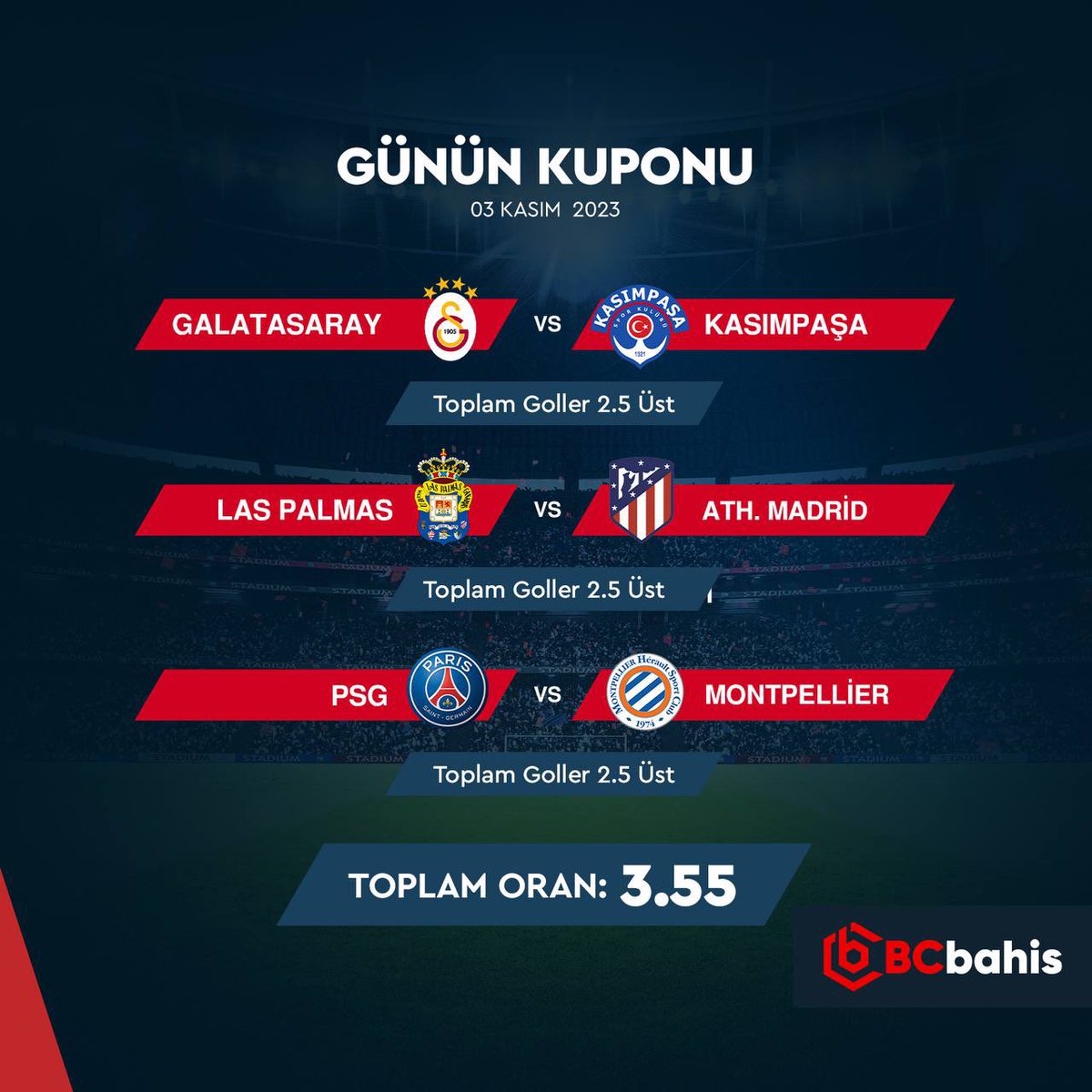 ❓BcBahis ile günün kuponu  

🙈 Kazanmanın Yolu Yüksek Orandan Geçer...

👎 yüksek oranlar ile kazancınızı katlayın 

 ⏫her gün  canlı ve maç öncesi karşılaşmalarla kazanın...

😭Güncel Giriş : t2m.io/bcbhsguncel