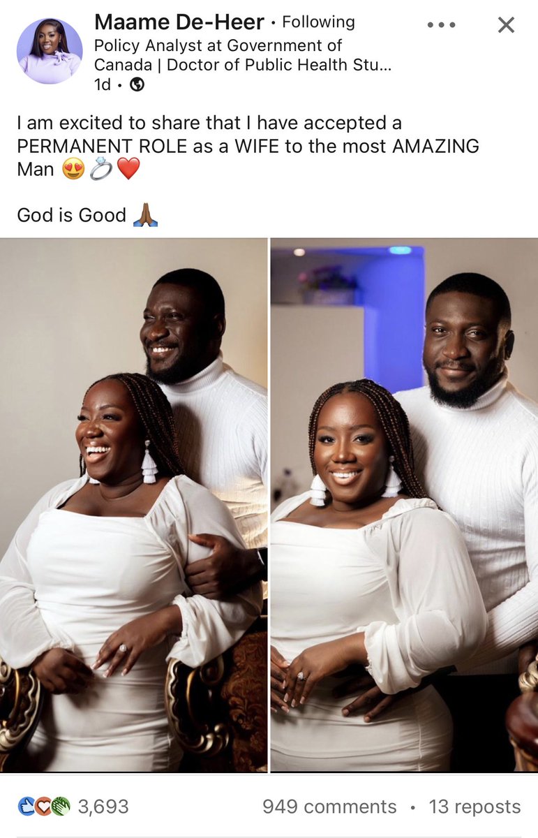 DiamondnessaE's tweet photo. Not the usual LinkedIn posts but I love it 🥰 ❤️🙌🏾 https://t.co/mqvy7VYFnt