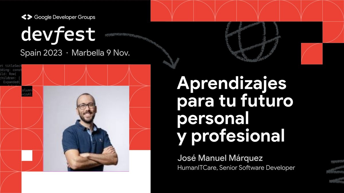 GDGMarbella's tweet image. ➡️ ¡Ponente para el #DevFestSpain2023!
@ikicode nos contará su experiencia desde el mundo universitario al laboral para ayudar a nuestros participantes en su carrera 🌟
9 de noviembre en @andalucialab
Toda la info en devfest-2023-spain.web.app
@GoogleDevEurope