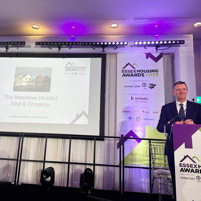 Congratulations to our team who worked on The Meadows, as we are delighted to have picked up the award for Small Housing Schemes (1-24 homes) at the <a href="/EssxHousingAwds/">Essex Housing Awards</a>! 🏆

#EssexHousingAwards #AwardSponsor #HousingDevelopment #TheMeadows #Kind #KindandCo