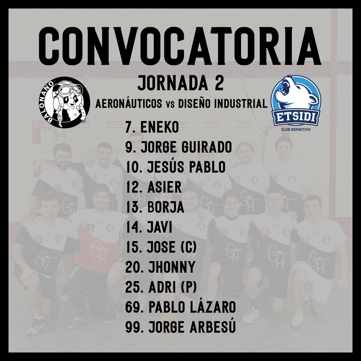 Hoy jugamooos!!!

🆚 <a href="/cdetsidi/">ClubDeportivo ETSIDI</a> 
📍 Polideportivo Campus Sur
🕑 14:15