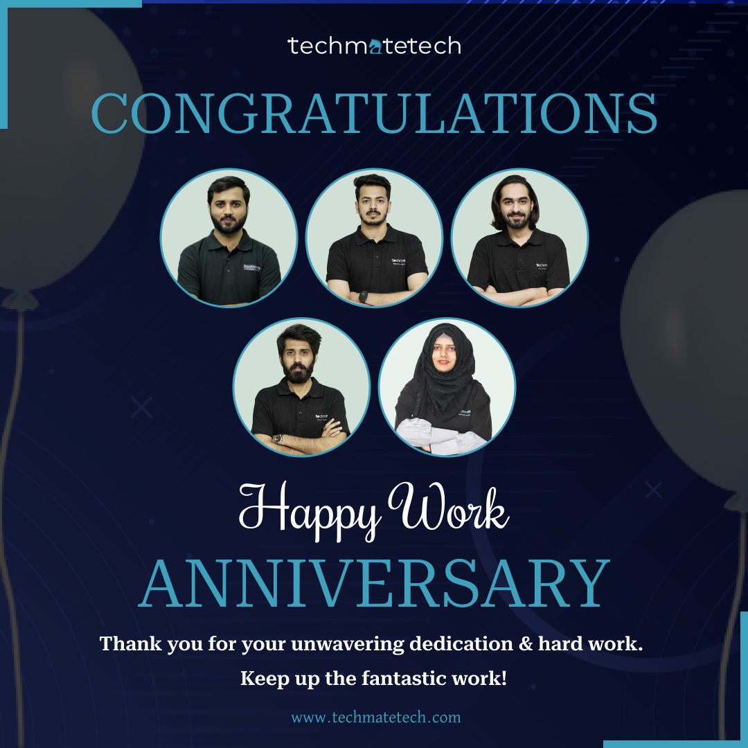 _techmatetech_'s tweet photo. Celebrating work anniversaries at @TechmateTech!

Your hard work and commitment have played a vital role in our growth, and we're excited about the future we'll create together. Here's to many more years of success at @TechmateTech.

#work #anniversary #growth #techmatetech https://t.co/sooDWf1VUO