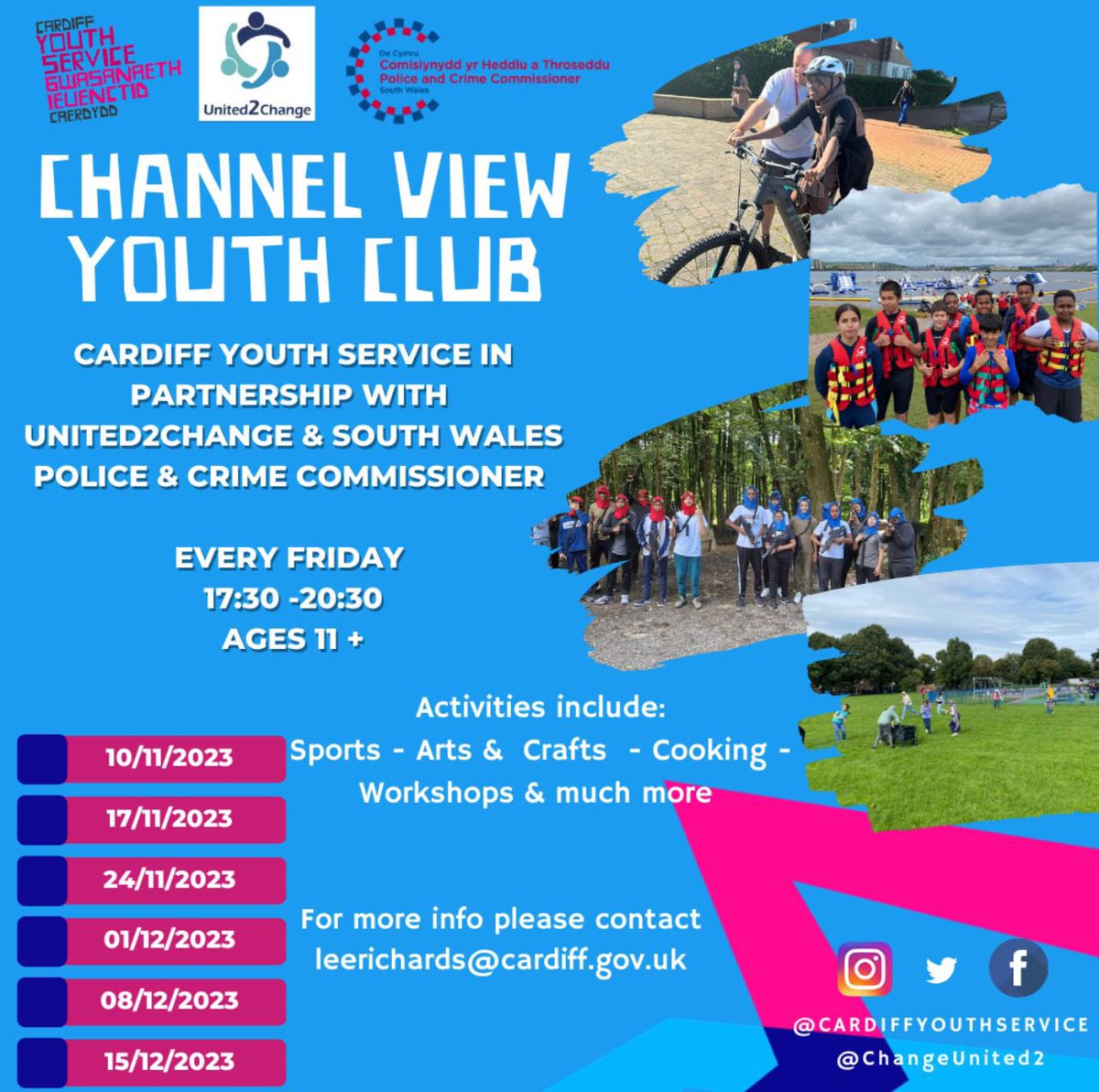 ChangeUnited2's tweet photo. Channel View Youth Club

Every Friday 5:30-8.30pm
Age 11+

Channel View Leisure Centre https://t.co/etHx6mMUCr