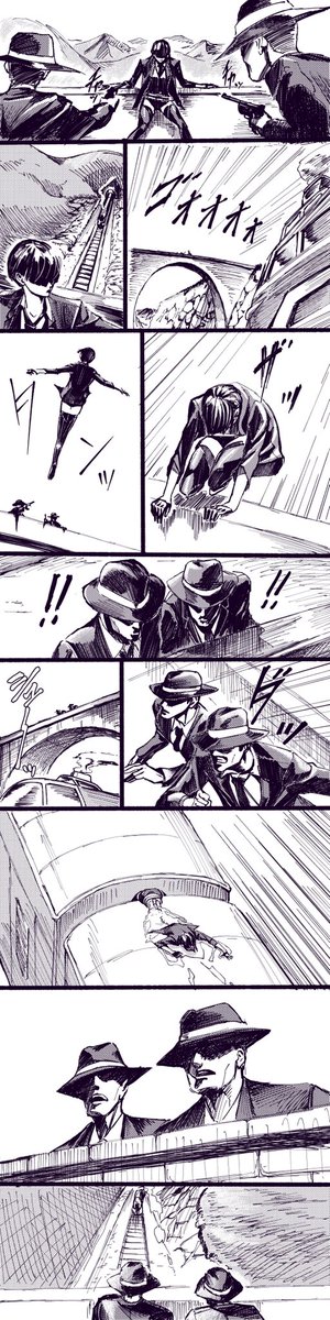 最近ここまで動きのある絵を描いてないなぁ 