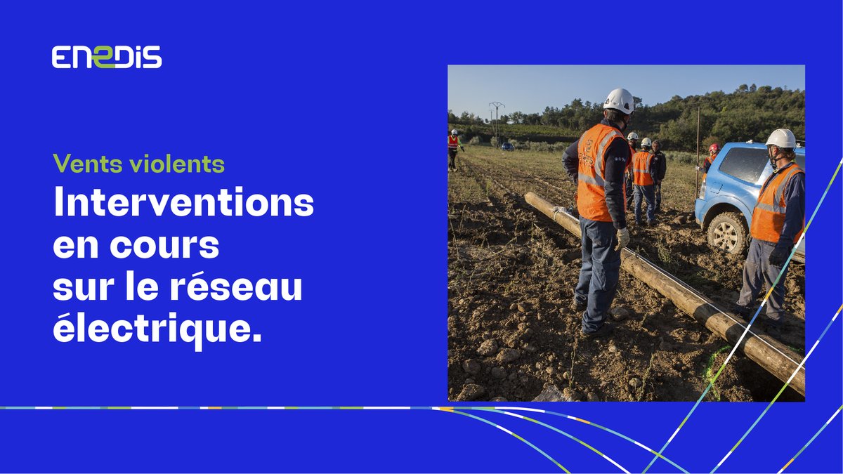 EnedisNelleAqui's tweet photo. Vents violents : A 8h, près de 13 000 clients étaient privés d'électricité dans le sud de la #NouvelleAquitaine. Nos équipes sont mobilisées pour résoudre les incidents. Restez prudent(e)s et signalez toute situation dangereuse au 09 726 750 + n° de votre dpt
#servicepublic https://t.co/yi0zdxZrYD