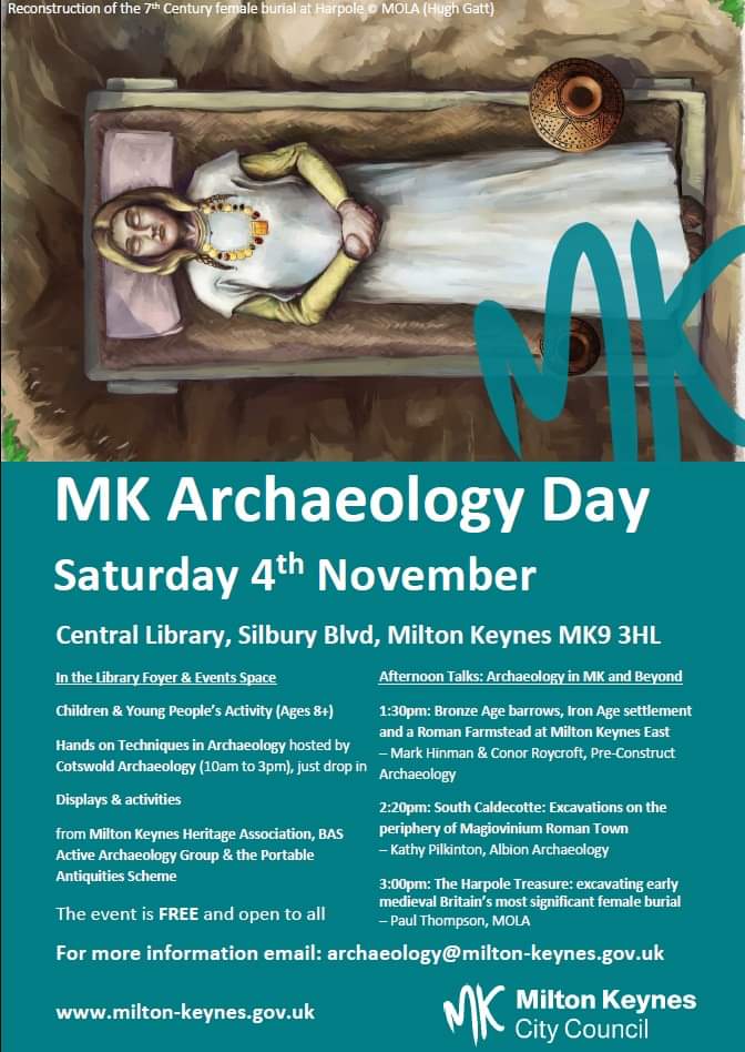 Tomorrow I'll be at #MKArchaeology Day, come along and learn about @findsorguk and handle some finds #archaeology #recordyourfinds #responsibledetecting