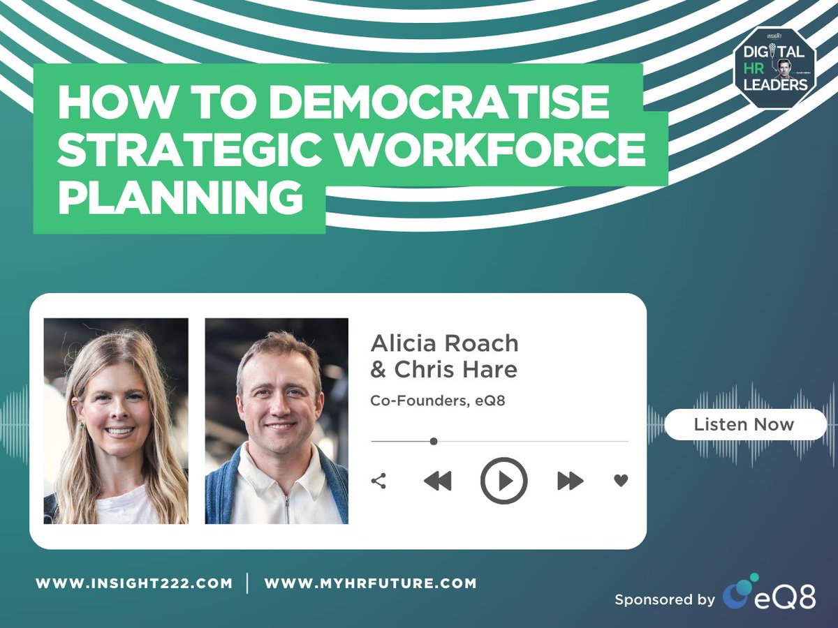 If you haven't already, be sure to listen to our latest #DigitalHRLeaders #podcast episode: How to Democratise Strategic Workforce Planning featuring eQ8 founders, Alicia Roach and Chris Hare! myhrfuture.com/digital-hr-lea… #WorkforcePlanning #PeopleAnalytics #HRTech #HR #FutureOfWork