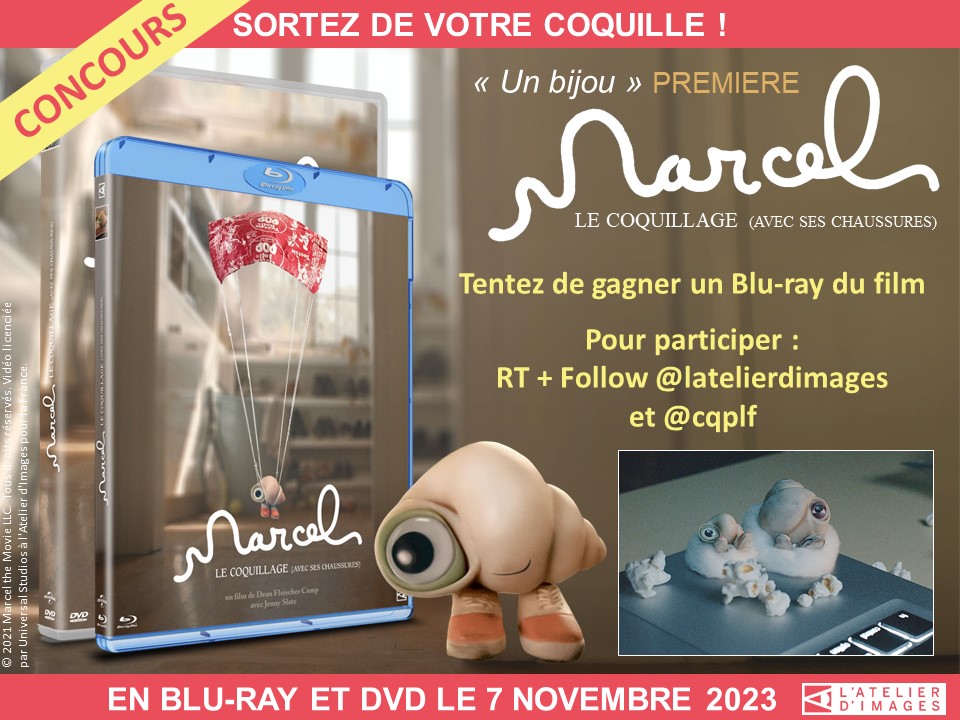 #CONCOURS Tentez de gagner un blu-ray du film Marcel le coquillage (avec ses chaussures). Pour participer #RT + #Follow <a href="/latelierdimages/">L'Atelier d'Images</a> et <a href="/cqplf/">Ce Que Pensent Les ♀</a> (Fin du concours le 12 novembre à 20h) Bonne chance !