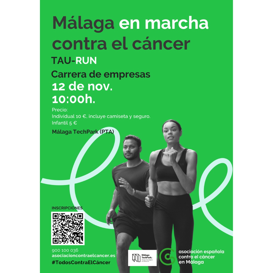 PTAMalaga's tweet photo. El 12 de noviembre, ¡ponte en marcha contra el cáncer y participa en la #TauRun de @ContraCancerMA en #MálagaTechPark!

Inscríbete aquí:
👉https://t.co/KWR9Cn4SQr https://t.co/YPk0PmgfPQ