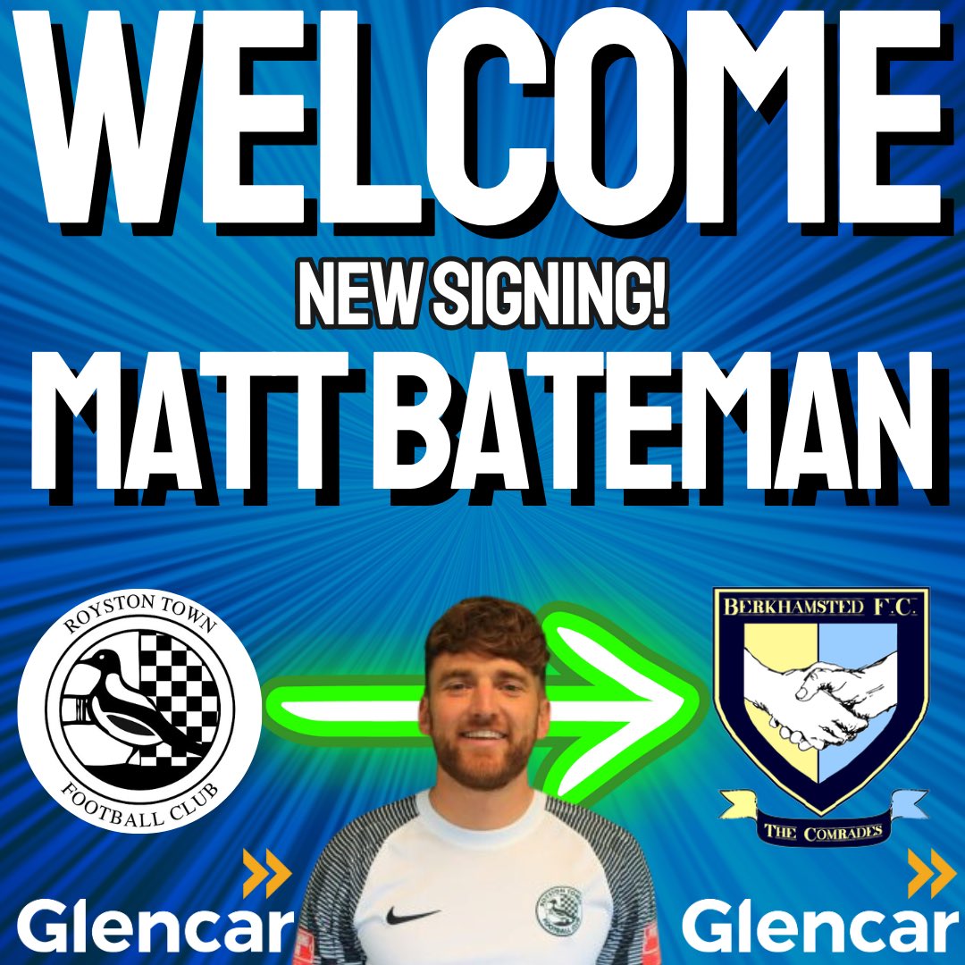 SURPRISE SIGNING ALERT! 🚨

The #Comrades are pleased to announce the signing of Matt Bateman from @roystontownfc

The forward and club record goalscorer rejoins Berkhamsted and we would like to thank Royston for their cooperation in the transfer

Straight into Saturday’s squad!