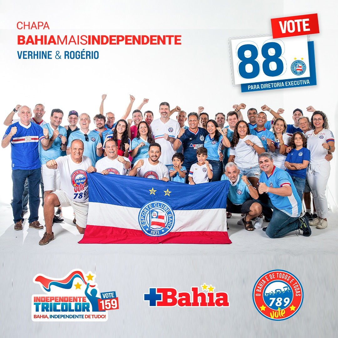oBahiaedeTodos's tweet photo. Começou 🏆

A chapa 88 - Bahia Mais Independente concorre a Diretoria Executiva do Bahia com Marcus Verhine e Rogerio Silveira.

Vamos juntos construir o Bahia do futuro, o Bahia de sua gente e sempre vencedor!

BBMP

🔵🔴⚪
@bahia31 @obahiaedetodos @mais_bahia @indeptricolor https://t.co/97YrEJemUQ
