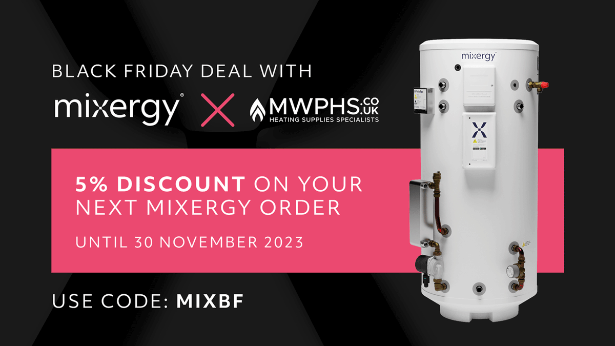✨ Black Friday Deal ✨ Heat what you need for a little bit less this November in a deal with our merchant partner @MWPHS 🥳 Full details 👉 bit.ly/3smgdH1 #mixergy #mixergycylinder #installers #plumbers #plumbing #plumbingandheating #hotwatercylinder #blackfriday