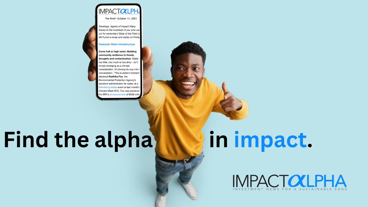 ImpactAlpha's tweet photo. New subscribers get our best deal ever. 
☑️ The Brief: #impinv coverage 5 days a week
☑️ Monthly Agents of Impact calls. 
☑️ Searchable job board. 
☑️ Substantial discounts to in-person events. 
⚠️ OFFER ENDS TONIGHT!! 
Learn more: https://t.co/3nQ4H7I89F https://t.co/o9xibb7kjJ