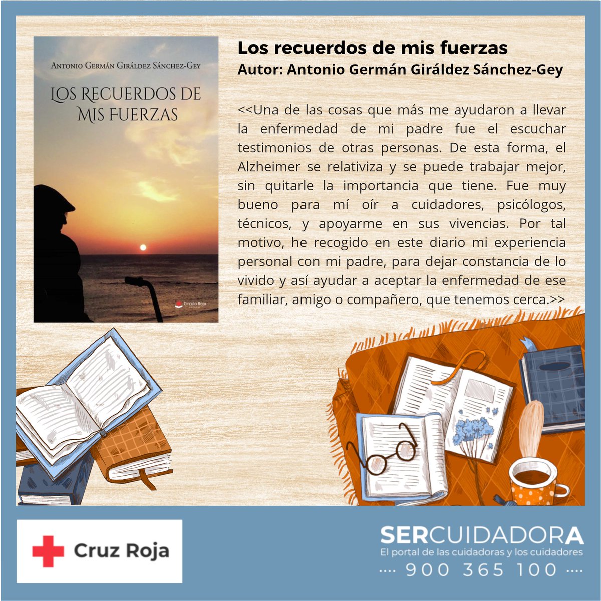 En la recomendación de hoy <a href="/RecuerdosFuerza/">Los Recuerdos de Mis Fuerzas</a> relata su experiencia cuidando de su padre con #Alzhéimer. Esperamos que os guste tanto como a nosotras.
👉 bit.ly/2ZsjxxD
#cuidadores #cuidadoras  #personascuidadoras #NovedadesSerCuidadorA #MiraQuienCuida