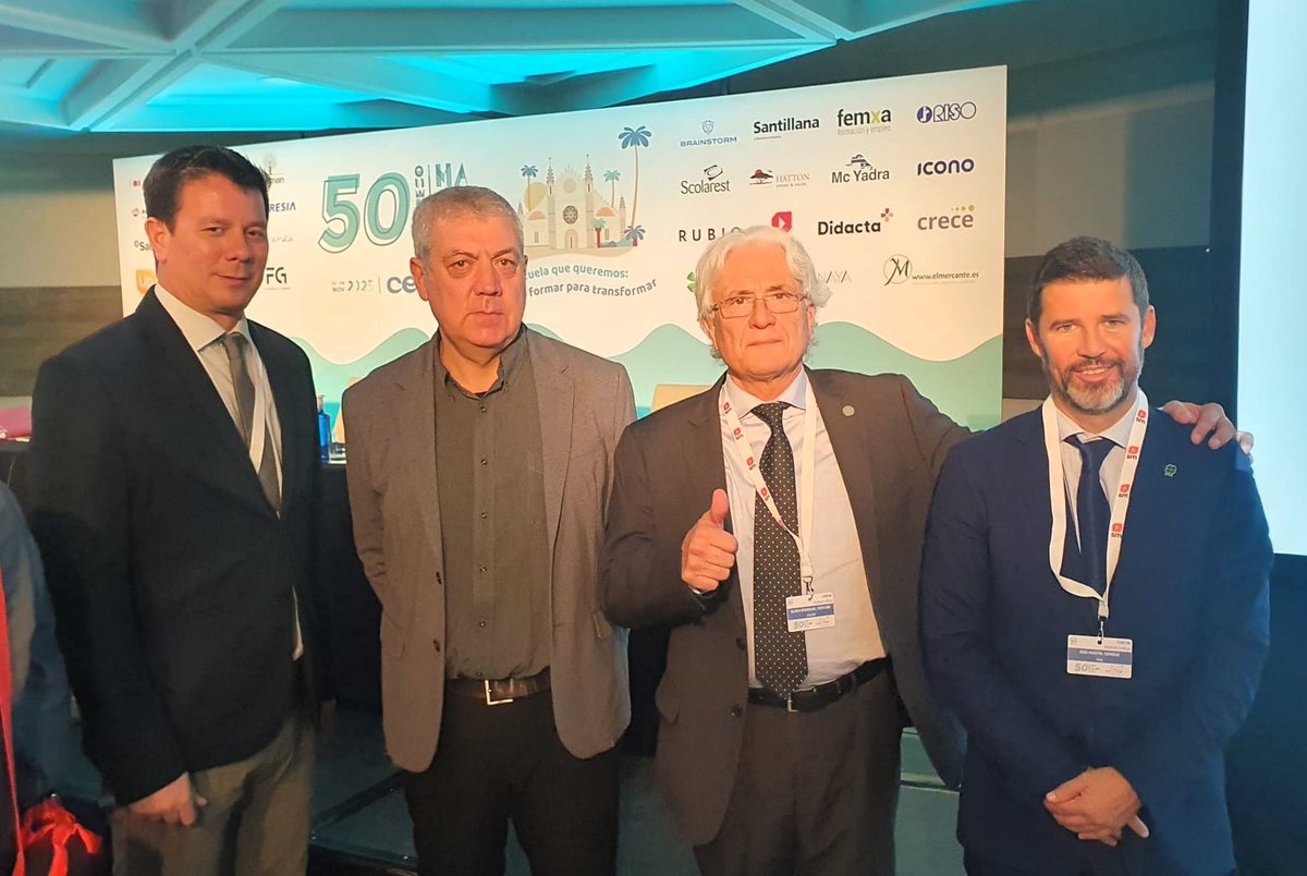 fsieib's tweet photo. El Secretari General de FSIE – Illes Balears, Antoni Sacarés, i dos membres del Secretariat Federal de FSIE, Enrique Ríos i Chema Méndez, han assistit aquests primers dies de novembre al 50 Congrés nacional de #ceceib a Palma. #fsieib #fsie #fsieillesbalears https://t.co/03JdXVquqi