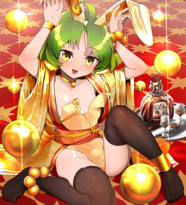 skebで「もちもち下半身胸すかすかバニーの金霊ちゃん」納品しました#俺タワーイラスト  