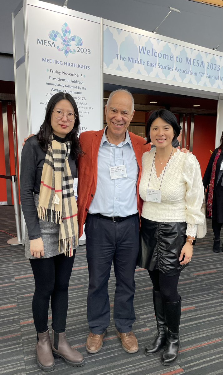 When scholarship and friendship come together: finally meeting in person with Yahia Zoubir and Chuchu Zhang after 5 years of research collaboration at the @MESA: Middle East Studies Association NA 57th Annual Meeting in #montreal.