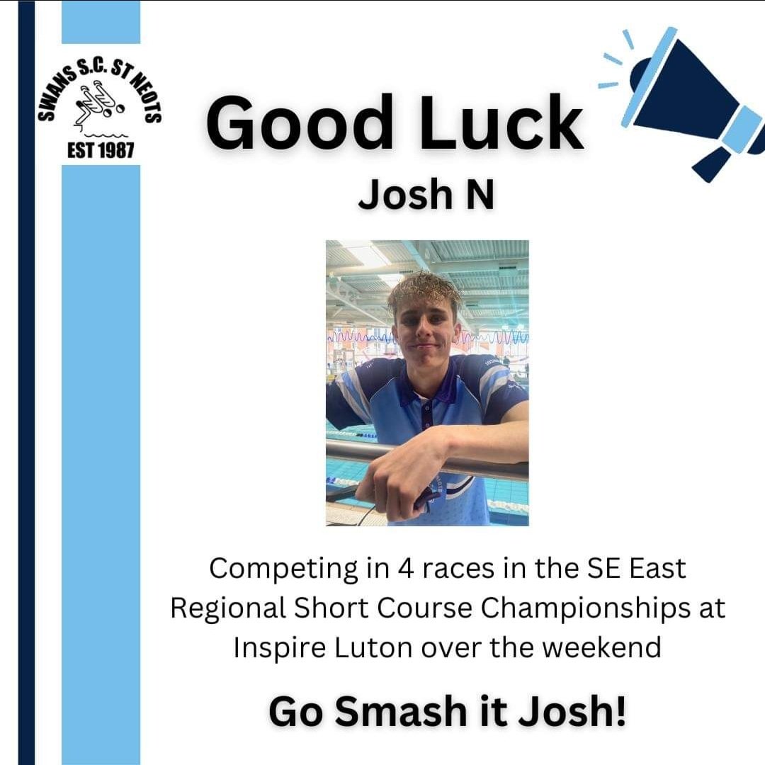St Neots Swans Swimming Club (@stneotsswimclub) on Twitter photo Good luck to Swans swimmer Josh N who is competing in the <a href="/SEEastRegion/">Swim England East Region</a> Short Course Championships in Luton over the weekend. <a href="/Swim_England/">Swim England</a> <a href="/stneotscouncil/">St Neots Council</a> <a href="/blackcatradio/">Black Cat Radio</a> <a href="/blackcatsport/">Black Cat Sport</a> <a href="/StNeotsHour/">St Neots Hour</a> <a href="/StNeots/">St Neot's, Cambridgeshire</a> Good luck to Swans swimmer Josh N who is competing in the <a href="/SEEastRegion/">Swim England East Region</a> Short Course Championships in Luton over the weekend. <a href="/Swim_England/">Swim England</a> <a href="/stneotscouncil/">St Neots Council</a> <a href="/blackcatradio/">Black Cat Radio</a> <a href="/blackcatsport/">Black Cat Sport</a> <a href="/StNeotsHour/">St Neots Hour</a> <a href="/StNeots/">St Neot's, Cambridgeshire</a>