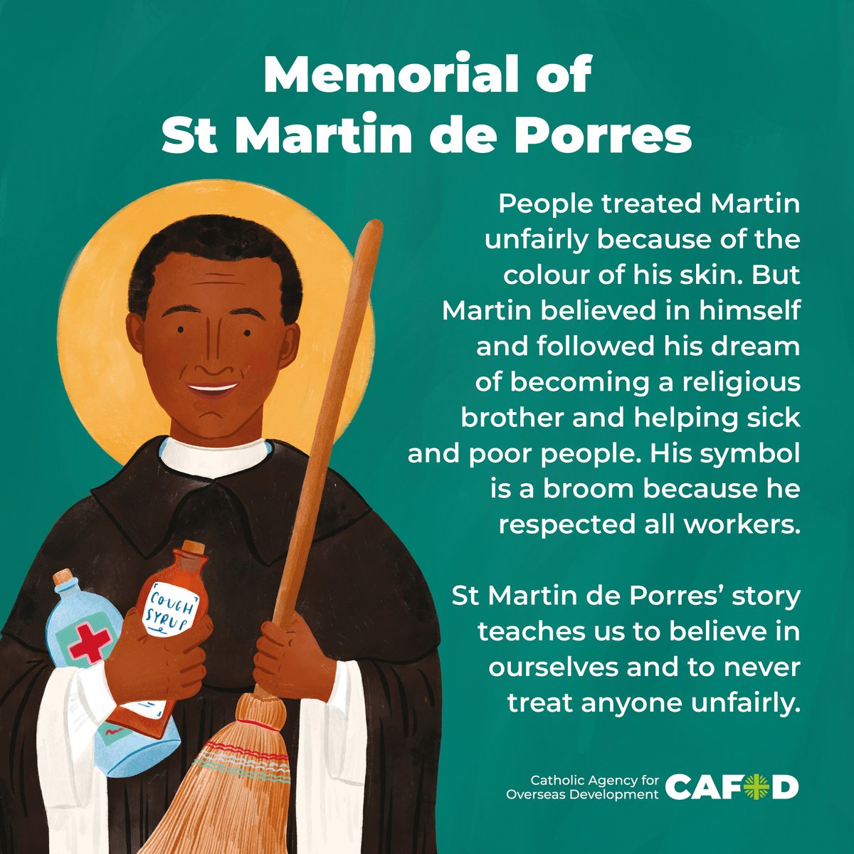 'May we all be inspired by the compassion he showed' <a href="/CAFOD/">CAFOD</a> 
On this Feast Day of St Martin de Porres, we invite you to join Ian, Spiritual Director #OLICATcommunity #OLICATFirstFriday