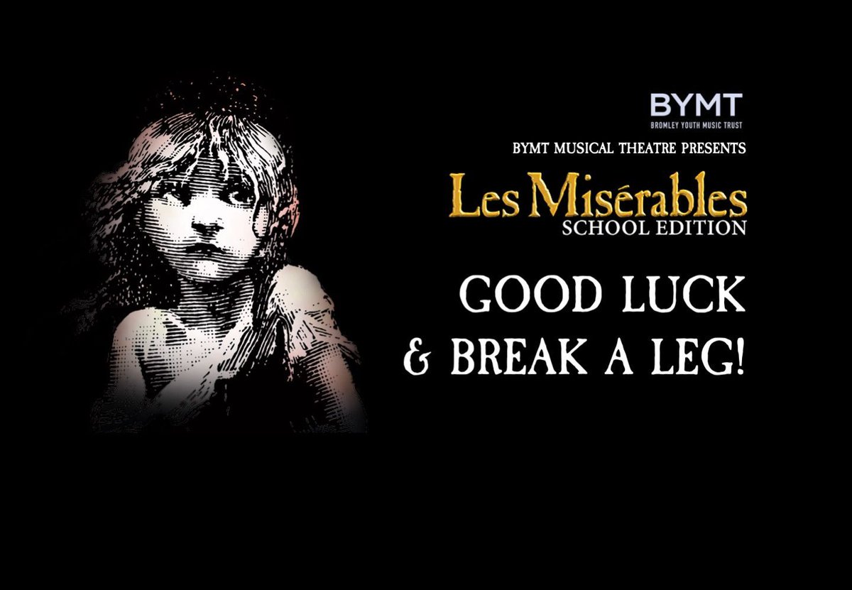 Break a Leg to all our young performers &amp; musicians for their opening night of Les Misérables. We can't wait to see you bring the story to life #IDreamedADream