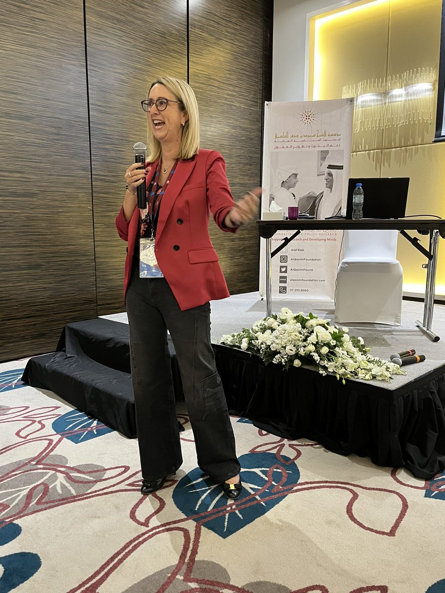 Dr. Khalaf Al’Abri, GCES President (<a href="/sultanqaboosuni/">جامعة السلطان قابوس</a>) and Dr. Natasha Ridge, Founding Executive Director <a href="/AlQasimiFound/">Sheikh Saud bin Saqr Al Qasimi Foundation</a> concluded the 10th Biannual GCES Symposium.
They applauded the quality of presentations and the engaging conversations at the 3-day event!👏👏