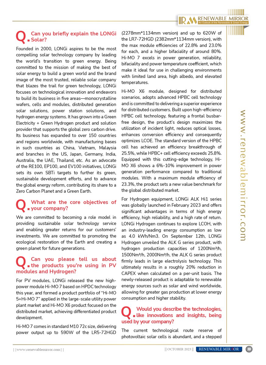 renewablemirror's tweet image. Interview with Ms. Alka Chauhan, Manager Marketing India | LONGi Solar

Click here to know more: renewablemirror.com/Interview_deta…

#interview #longisolar #solarenergy #electricalmirror #contructionmirron #renewablemirror #longi #femaleleadership #renewablemirrormagazine #tresubmedia