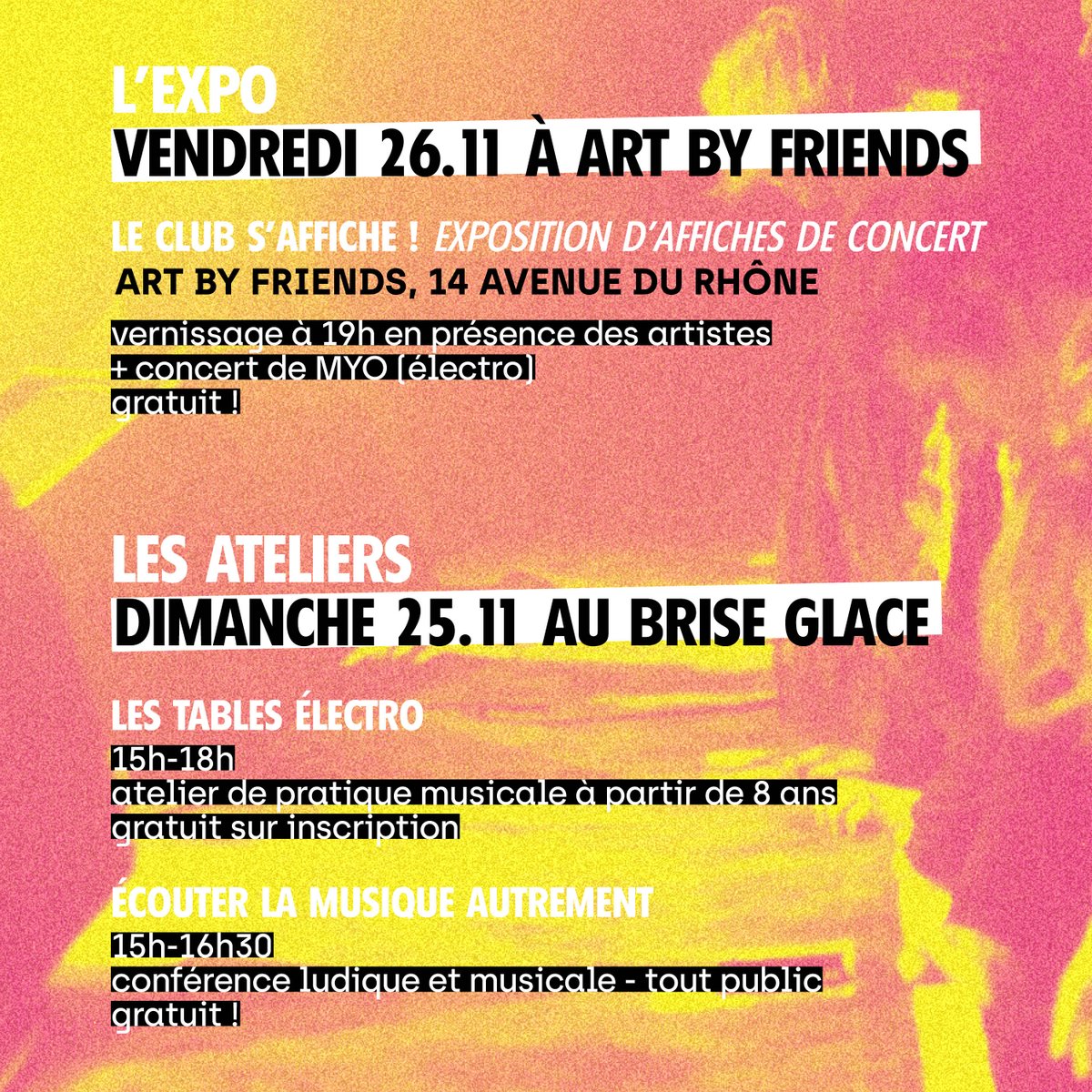En novembre, ça fera un quart de siècle  que le Brise Glace partage son love des musiques actuelles à Annecy !  Alors pour l’occasion, on organise un gros week-end d’anniversaire : le-brise-glace.com/le-brise-glace…