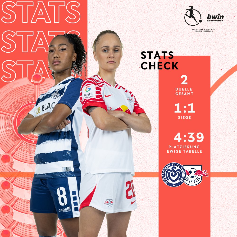 DFB_Frauen's tweet photo. Flutlichtspiel! MSV Duisburg 🆚 RB Leipzig 💥
Wer sichert sich die Punkte nach der Länderspielpause?
Alle Wetten findet ihr hier bei @bwin_de:
📲 https://t.co/x6je9lMsyK
#DieLiga #MSVRBL #matchfacts https://t.co/4HTLzf8uoS