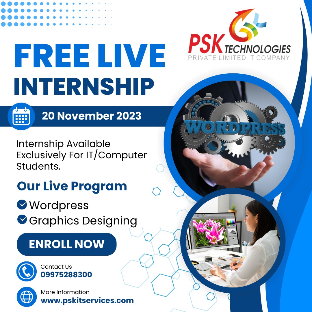 Free Live Internship
#websitedesign #websitedesigncompany #websitedevelopment
#pskitservices #psktechnologies #pskteam #psknagpur #nagpurcity #blogger #Sitabuldi #hardware #networking #AWS #Linux #redhat #mernstackwebdevelopment #mernstack #webhosting #domainregistration