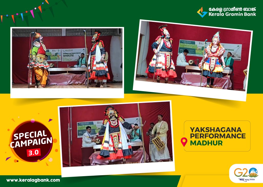 KeralaGBank's tweet photo. Powerful Yakshagana performance in Madhur on Financial Literacy as part of Special Campaign 3.0
@DFS_India
@NABARDOnline
@PMOIndia
#KGB #KeralaGraminBank #FiDgi #Kasargod #SpecialCampaign3 https://t.co/4k2RII5NHp