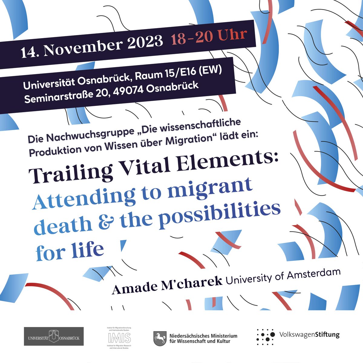 Together with my research group 'The production of knowledge on migration', we were able to invite Amade M'charek of <a href="/UvA_Amsterdam/">UvA Amsterdam</a> to speak at <a href="/UniOsnabrueck/">Uni Osnabrück</a> in less than two weeks. Please join us (only in person, no hybrid option)! <a href="/IMIS_UOS/">IMIS</a>