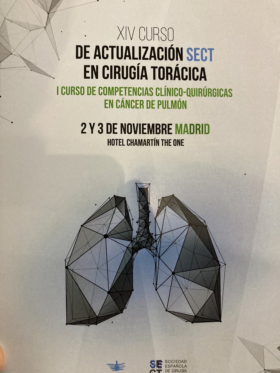 ToracicaNegrin's tweet photo. Asistimos a la segunda jornada del XIV Curso de actualización SECT en Cirugía Torácica. #SECT #surgery https://t.co/MnTiC7vY9E