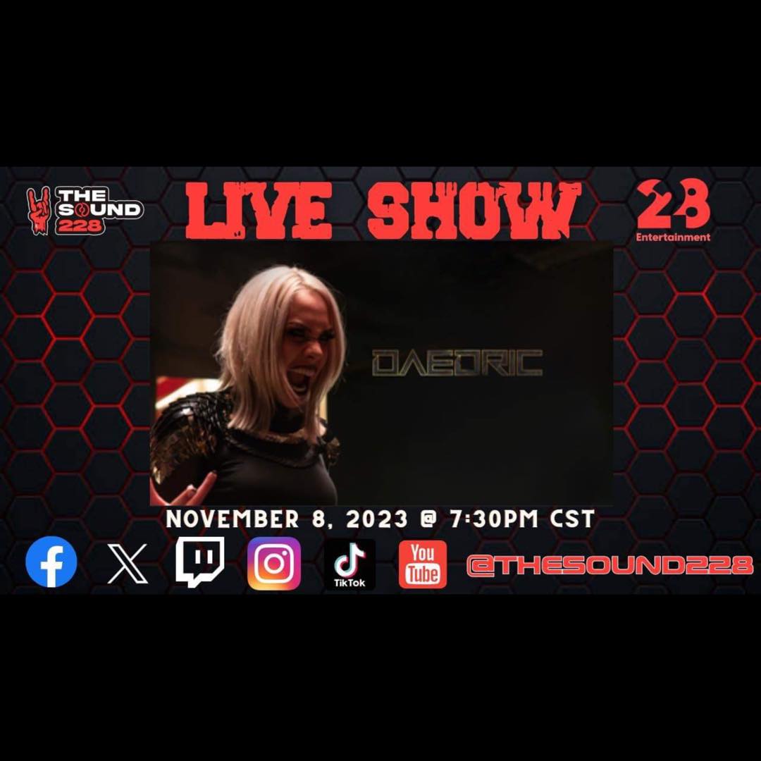 We are LIVE this Wednesday, November 8th, at 7:30pm CST with @fixtmusic recording artist @daedricofficial! Vocalist Kristyn Hope joins us to discuss her debut album 'Mortal', her love and inspiration of @ElderScrolls realm, and what 2024 has in store. #thesound228 #rockpodcast